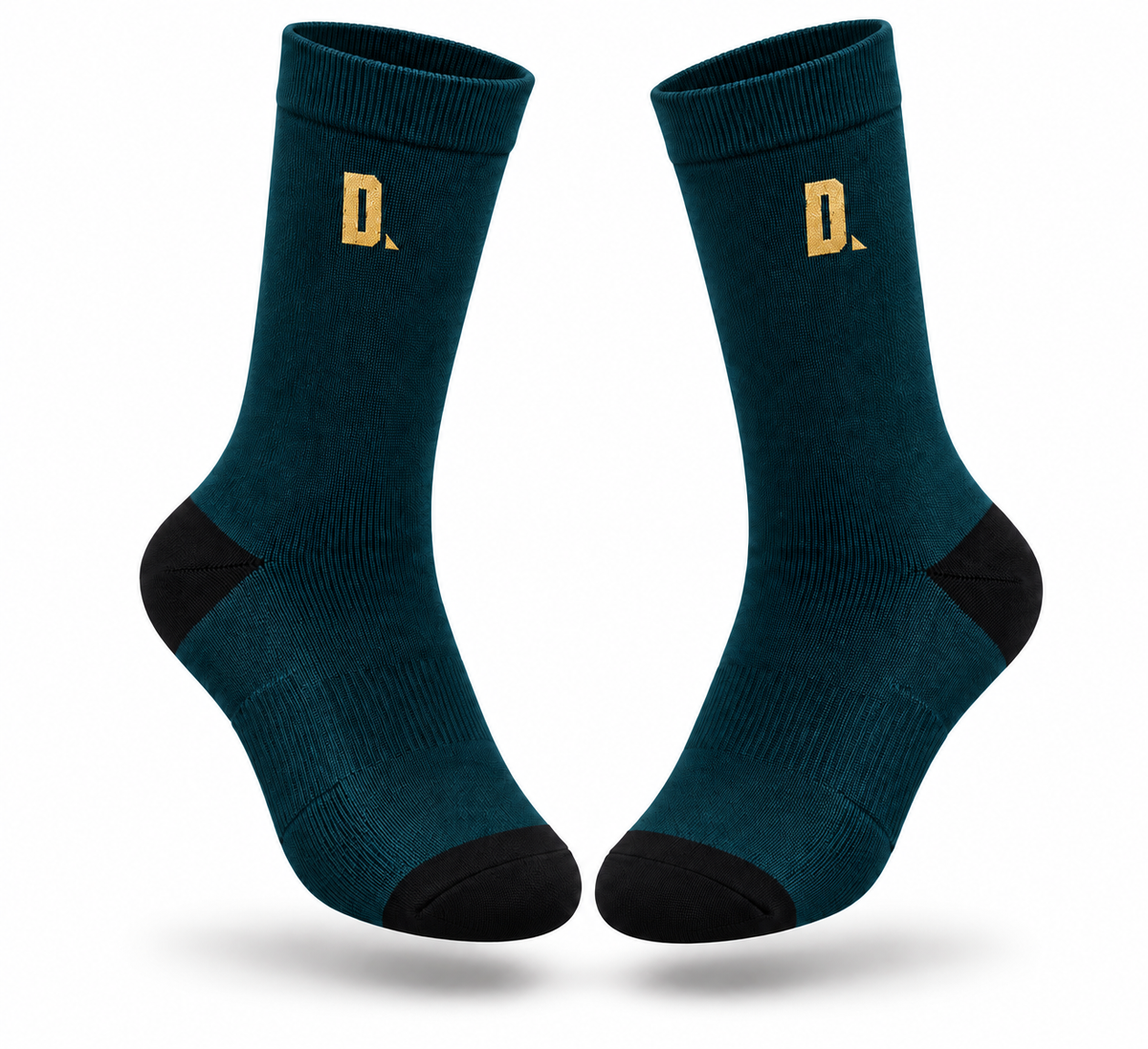 1 of 1 Solid Green n gold socks